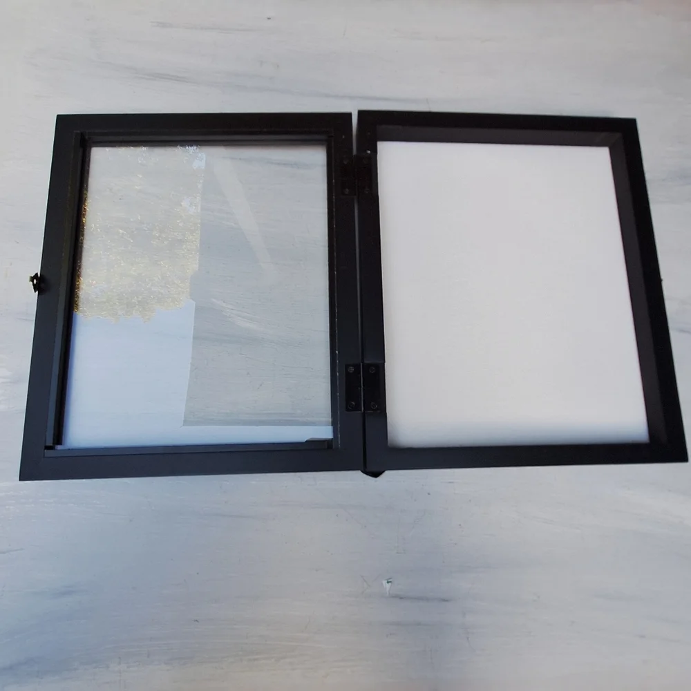 Shadow Display Box with Glass Lid Wood Hinged Framed Box Collectibles Keepsakes - Picture 8 of 16